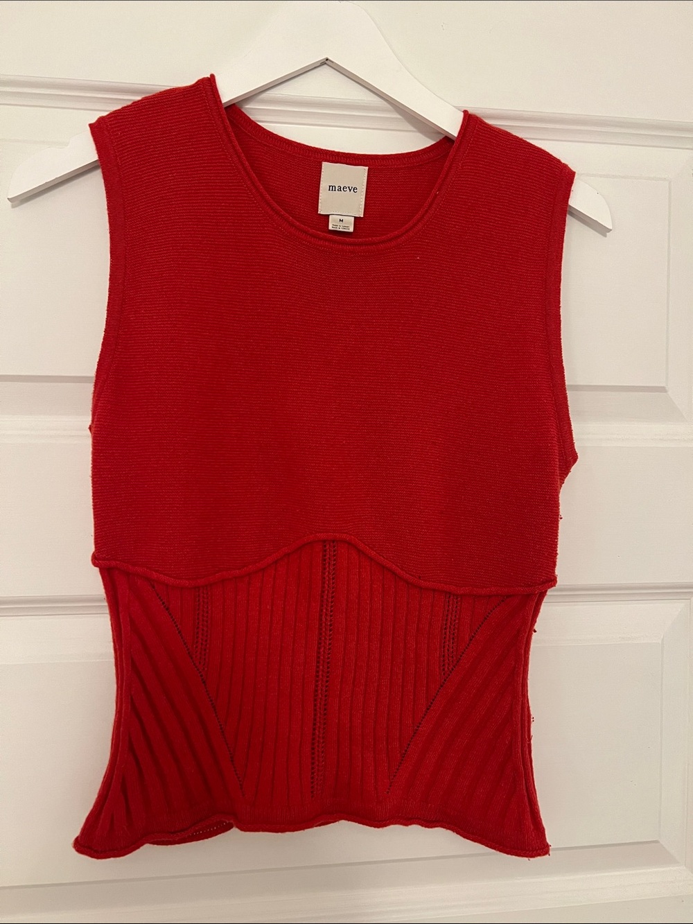 Maeve Ribbed Sleeveless Sweater